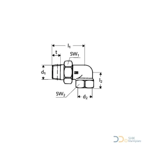 Schell 141060099 Heizkörperverschraubung, Eckform