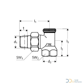 Schell 141190499 Heizkörperverschraubung, Eckform