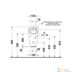 DURAVIT 28093100001 Urinal ME by Starck, Zulauf v.hinten